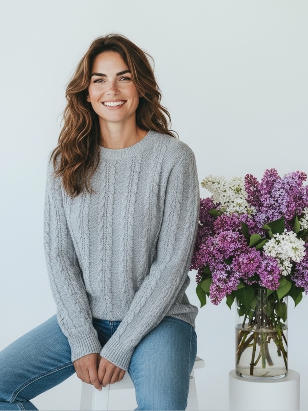 LOFT Pale Lavender Cable Knit Pullover Sweater Women’s Small